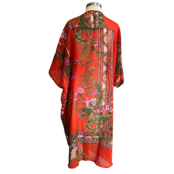Live 4 Truth Red Floral Beach Cover Up - Picture 3 of 10